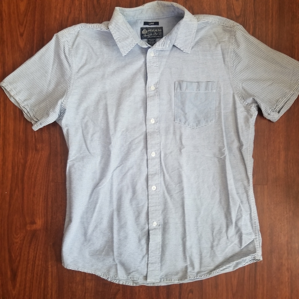 Mens Stripe Casual Collar Button Down Shirt